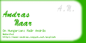 andras maar business card